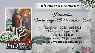 Live Stream: Uitvaart & Crematie van Hansradjie Oemrawsingh-Baldew m.b.a. Loesi