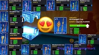 8 Ball Pool Upgrading Legendary Cues With 5000 Cash - Maxing Legendary Cues With 169 Boxes - OMG