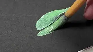 Metallic Green Liquid Sumi Ink - swatch on black paper