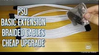 Basic PSU Extension Set White - Braided Cables - 24pin Motherboard 6+2pin Gpu