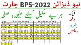 New Designed Chart | Pay Scales 2022 | How can you know your pay in BPS-2022 || Pay Pension Tax