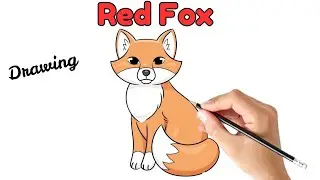 Red Fox Drawing For Kids || Easy Drawing and Coloring for Toddlers 🎨🖍️