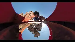 Exploring the street life of Kathmandu. Psychedelic 360 travel film. Urban adventures in Nepal.