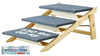 VEVOR Wooden Pet Steps Convertible 2 in 1 Dog Staircase & Ramp for Access