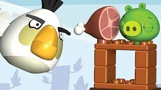 ANGRY BIRDS MATILDA vs. SMALL MINION PIG - BUILDING SET REVIEW