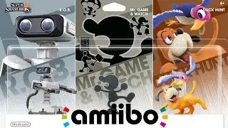 Amiibo 3 Pack + Amiibo Card Bonus Reveal - ROB, Duck Hunt Dog, Game & Watch