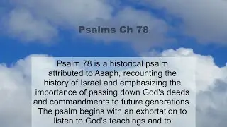 Psalms Chapter 78 summary and read together