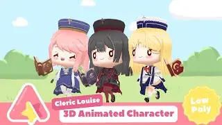 [UNITY ASSETS] 3D Chibi Cleric Louise | Animated Low-Poly Game Character|