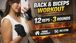 Back and Biceps Workout at Home 💪🏻🔥#HomeWorkout#NoGymWorkout#DumbbellWorkout#fitnessmotivation #fit 