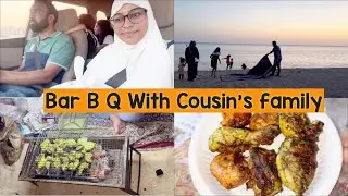Family Get Together At Beach🏝️|Bar B Q With Tea ☕️ At Beach |Fun Time@Kiranabaid