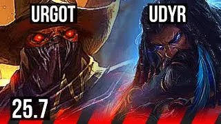 URGOT vs UDYR (TOP) | 16/1/5, 10 solo kills, Legendary, 900+ games | EUW Diamond | 25.7