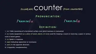 Counter Meaning And Pronunciation | Audio Dictionary