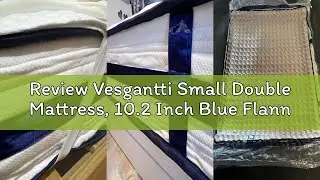 Review Vesgantti Small Double Mattress, 10.2 Inch Blue Flannelette Pocket Sprung Mattress with Breat