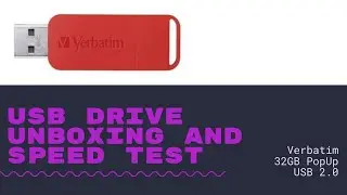 Verbatim USB2.0 32GB PopUp Drive Speed Test And Unboxing