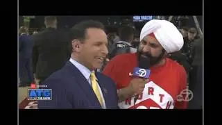 Super Raptors fan Nav Bhatia crashes ABC 7'S 