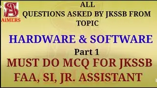 Hardware and Software Part 1 All jkssb previous year MCQ @jkssb_aimers