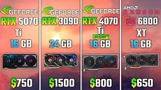 RTX 5070 Ti vs RTX 3090 vs RTX 4070 Ti SUPER vs RX 6800 XT | Test in 6 Games