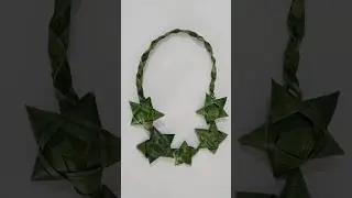 Making beautiful DIY necklace 😍😍😍😍😍 Using coconut leaves 🌴🌴 #ytshorts #trendingshorts