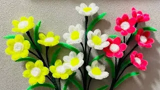 Tutorial - Fuzzy wire flowers 💐🌺🌷🌸 #fuzzywireflower