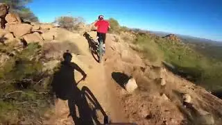 Red Mountain Rush (RMR) trail at Hawes with my middle son Maksim.