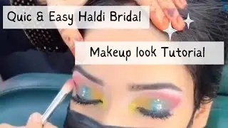 Haldi Eye Makeup Look | Colorful Glitter Eye Makeup Tutorial 2025💛