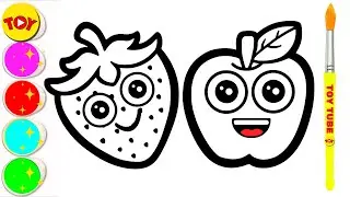 Strawberry & Apple Friends Drawing, Painting & Coloring for Kids, Toddlers