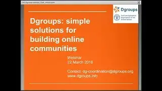 [Webinar] Dgroups: simple solutions for building online communities