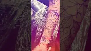 Sleeve tattoo progress #shorts #art #tattoo #creative #sleevesdesign #mandala  #rose  @laanne66