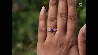 Five Stone Pink Cushion Cut Engagement Ring @ourosjewels