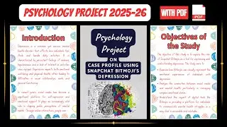Class 12th Psychology Project File 2025-26 || Case Profile Using Snapchat Bitmoji&rsquo;s &ndash; Depression