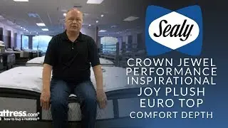 Sealy Crown Jewel Performance Inspirational Joy Plush Euro Pillow Top Mattress Comfort Depth 3