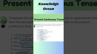Exercises Set On Present Continuous Tenses