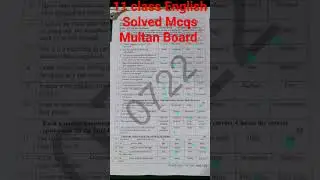 11 class English Solved Mcqs Multan Board 2024