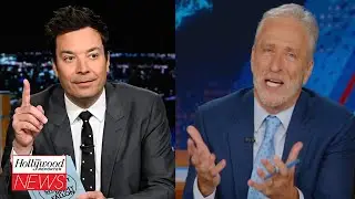 Jon Stewart & Jimmy Fallon Address 'Late Show' Cancellation on Monday Night Shows | THR News