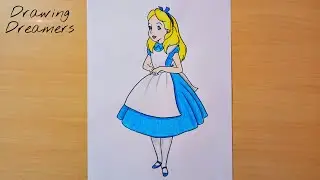 How to Draw Alice || Alice in Wonderland || Color Drawing