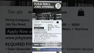 Jobs at Dubai Mall Hiring Now! 🇦🇪 | Retail & Customer Service Jobs | #shorts #jobwaveuae