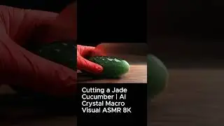 Cutting a Jade Cucumber | AI Crystal Macro Visual ASMR 8K #aigenerated #asmrshorts #relaxing