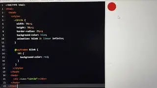 CSS/HTML Code to create Circle ⭕️ Light Blinking 