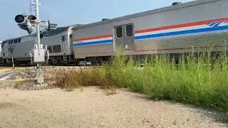 Amtrak 4 Southwest Chief flying through Bristol, IL