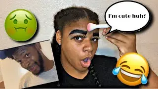 Doing My Eyebrows Ugly to get my Bf Reaction *Hilarious*