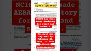 NCISM has made AEBAS mandatory for staff and students #ayushupdate #ncism #shorts #ayush #college 🎓