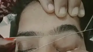 🧵THICK EYEBROW Threading For Heavy Growth!