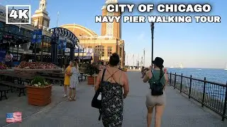 CHICAGO, ILLINOIS 🇺🇸 - NAVY PIER OUTDOOR SUMMER 2023 WALKING TOUR,  [4K 60FPS]