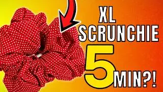 Scrunchie Tutorial - Sew in 5 minutes! Polka dot cotton XL scrunchie 