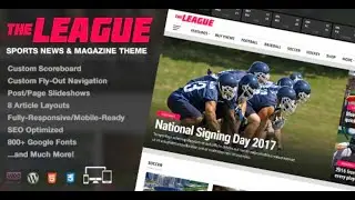 The League theme WordPress explain | sports wordpress website