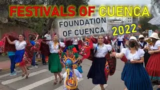 Festivals in Cuenca, Ecuador - Student parade for the foundation of the city