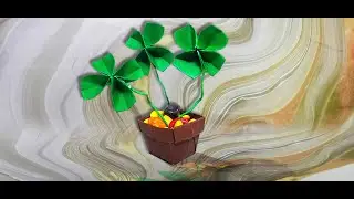 HOW TO MINI PAPER ORIGAMI PLANT POT/ ORIGAMI PAPER PLANT  POT MAKING TUTORIAL VIDEO