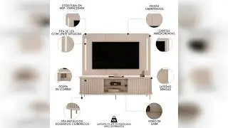 Review: Painel para Tv 75 Pol e Rack Bancada Ripado 218cm World D04 Off White - Mpozenato Off White