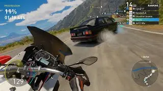 Trying to win a grand race using a bike