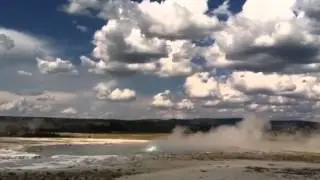 Morning geyser eruption
